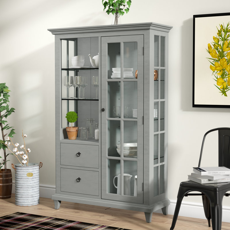 Laurel Foundry Modern Farmhouse Lefevre Glass Shelf Curio